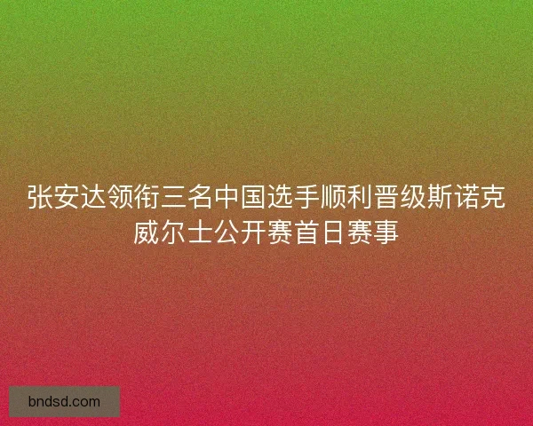 张安达领衔三名中国选手顺利晋级斯诺克威尔士公开赛首日赛事