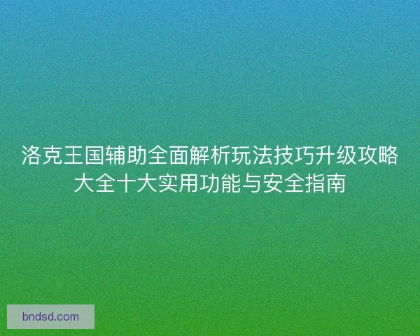 洛克王国辅助全面解析玩法技巧升级攻略大全十大实用功能与安全指南